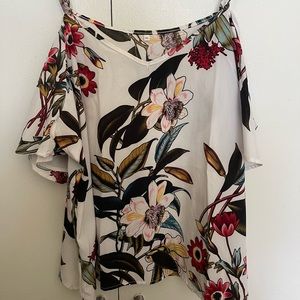 Shein Floral Off the Shoulder Blouse